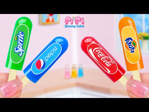 COCA Or FANTA Or PEPSI Or SPRITE Jelly👋How To Make Miniature Rainbow Jelly Tutorial🌈Pipi Yummy Cake