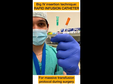 Insertion technique for huge IV - the Rapid Infusion Catheter #shorts