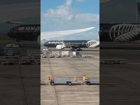 Air New Zealand Boeing 777-300ER all black livery at the tarmac #kuyabogpilotzn #boeing777 #airplane