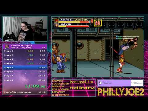 Streets of Rage 2 Speedrun - 20:03 using Skate on Very Easy mode