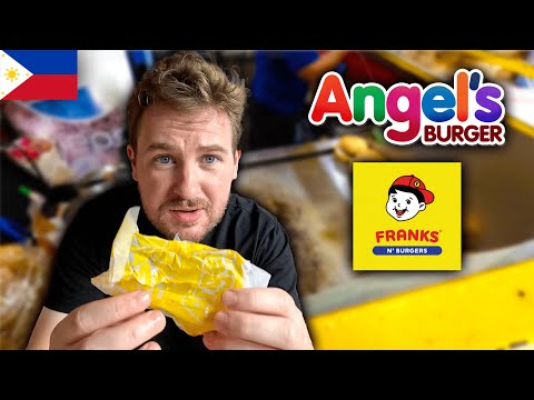 $0.25 Burgers in the Philippines 🇵🇭 (Angel's Burger vs Franks Burger) | Buy 1 Take 1