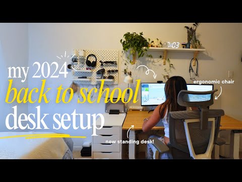 Set up my desk with me | back to school desk setup and tour!