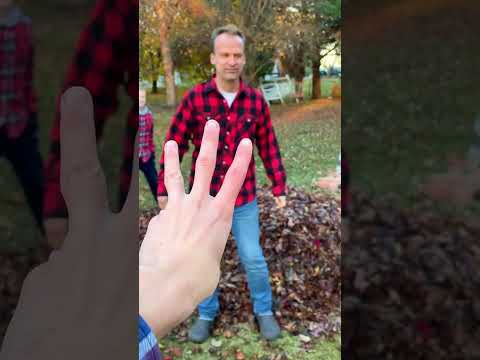 Hilarious Leaf Prank on Dad! #prank #family #fall