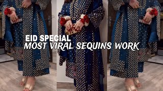 ✨Eid special Most viral sequins Design _ Designer dress Design _ Eid  Dress Design _ Trendy fashion