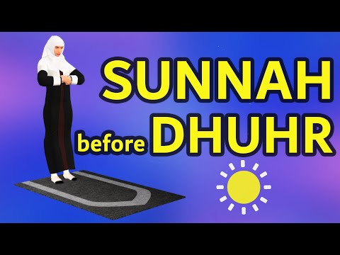 How to pray Sunnah before Dhuhr for woman (beginners) - with Subtitle