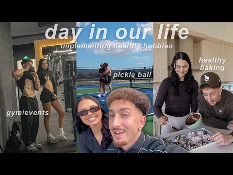 day in our life in our new home implementing new hobbies... gym, pickle ball, baking, gymshark event