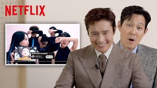 Lee Jung-jae and Lee Byung-hun React to Fan-Made Squid Game Content | Netflix