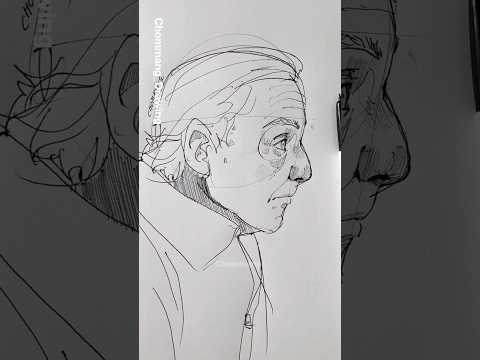 Old man profile drawing