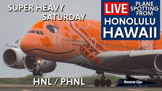 Two A380 Arrive and Depart LIVE from Hawaii - Planespotting - HNL / PHNL - Reverse Ops - 03/22/2025