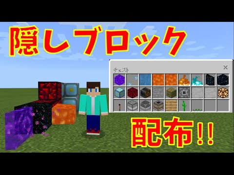 【隠しブロック】【コマンド】25種類の隠しブロックを配布します！！【マイクラBE(Win10,PE)】