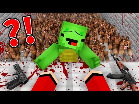 JJ and Mikey Escape from SCARY WEREWOLF ARMY Apocalypse in Minecraft - Maizen