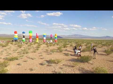 Ugo Rondinone`s Seven Magic Mountains