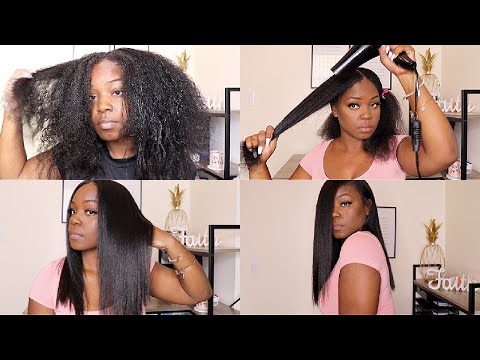 SILK PRESS USING OLAPLEX ON HEAT TRAINED HAIR | NO HEAT DAMAGE| NATURAL HAIR