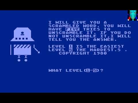 Atari 800 Game: Word Scramble (1980 T.H.E.S.I.S.)