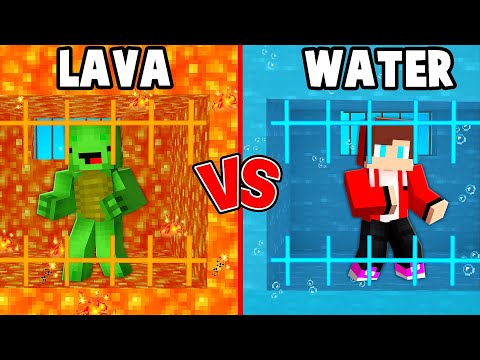 HOW ESCAPE From LAVA Mikey PRISON Vs WATER JJ PRISON In Minecraft - Maizen