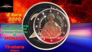 Monaco 2 Euro 2020 300º anniversario della nascita del principe Onorato III 211#coins #numismatica