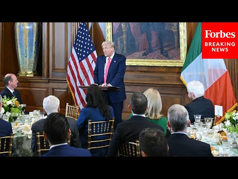 MOMENTS AGO: President Trump Hosts Ireland Taoiseach Micheál Martin At Friends Of Ireland Luncheon