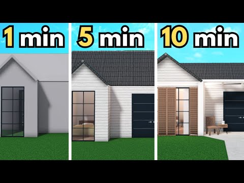 Building a Bloxburg House in 1 MINUTE, 5 MINUTES AND 10 MINUTES!