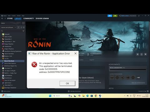 Fix Rise of the Ronin Application Error An Unexpected Error Has Occurred Code 0xC0000005