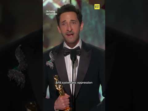 Adrien Brody spoke out against antisemitism during his Best Actor acceptance speech at the #Oscars.