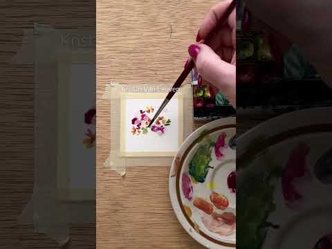 8/100 tiny paintings in 2025 watercolor flowers! I needed a tiny break from snow 😅