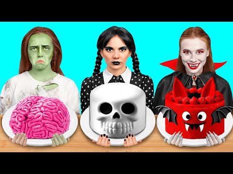 Wednesday vs Vampire vs Zombie Cooking Challenge | Food Battle by TeenTeam Challenge