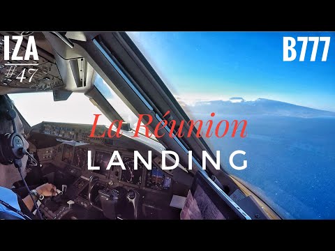 B777 LANDING La Réunion | Cockpit View | ATC & Crew Communications