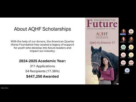 AQHF Scholarship Webinar: 2024