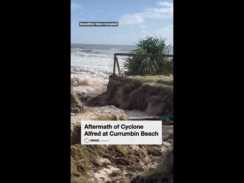 Aftermath of Cyclone Alfred at Currumbin Beach