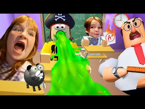 CRAZY SCHOOL with ADLEY and NiKO!!  Navey's First Day of Roblox Class.. a Student has STiCKER POX!