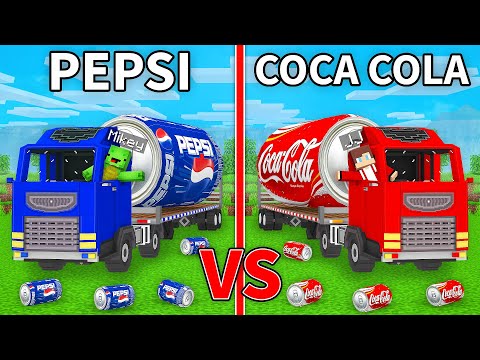 JJ's COCA COLA Truck vs Mikey's PEPSI Truck Build Battle in Minecraft - Maizen