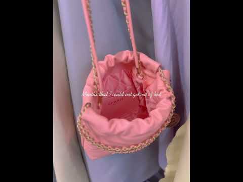 Chanel 24s mini peach bag #chanelshopping #chanel24p