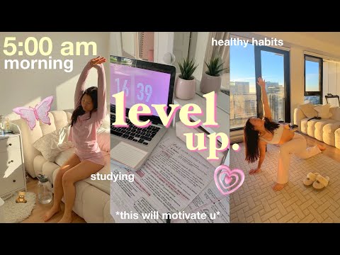 WAKING UP AT 5AM 🧚‍♂️ 12+ hour study vlog, healthy habits, getting back on track, aesthetic vlog