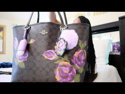 WIMB: COACH CITY TOTE DARK SIG ROSE PRINT!!