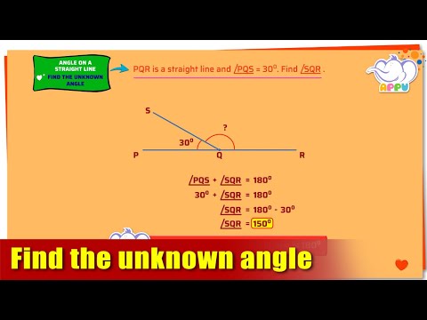 G5 - Module 24 - Exercise 1 - Find the unknown angle | Appu Series | Grade 5 Math Learning