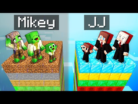 Mikey Family POOR vs JJ RICH Family Random Layer Chunk in Minecraft (Maizen)