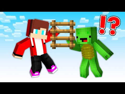 JJ And Mikey Survive On The LADDER ONE BLOCK In Minecraft - Maizen