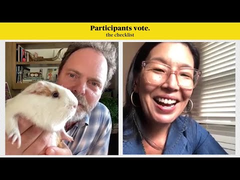 Rainn Wilson + Ai-jen Poo Help a Guinea Pig Register to Vote