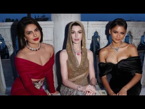 priyanka chopra and zendaya interact at the bvlgari