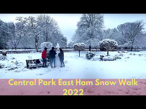 Snow walk in Central Park East Ham London