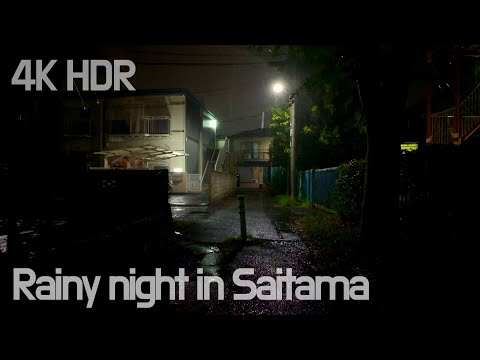 [ASMR] Rainy Night Walk in Saitama: Finding Cats in Alleys | Relaxing Natural City Ambience | Japan