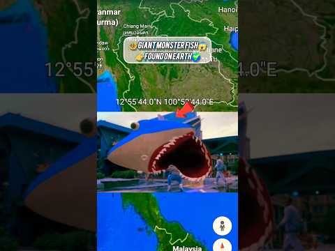 🐠🤯Giant Monster Fish found on google earth and google map 🌍 #shorts #googleearth #earthpromax