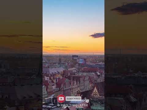 SUNSET in WROCLAW, Time Lapse #shorts