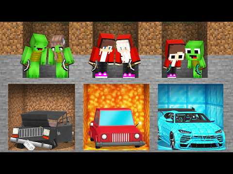 Baby JJ and Mikey vs their PARENTS : Who Mined the Best Car in Minecraft Challenge - Maizen