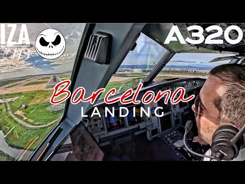 A320 BCN 🇪🇸 Barcelona | LANDING 24R | 4K Cockpit View | ATC & Crew Communications