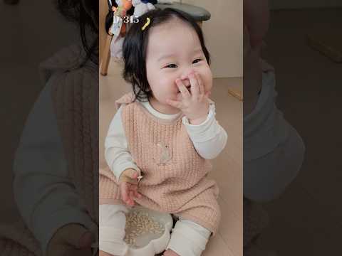 (D+315)튀밥 먹기 참~쉽죠~~?#shorts #육아 #아기 #baby #10개월아기 #도담지안