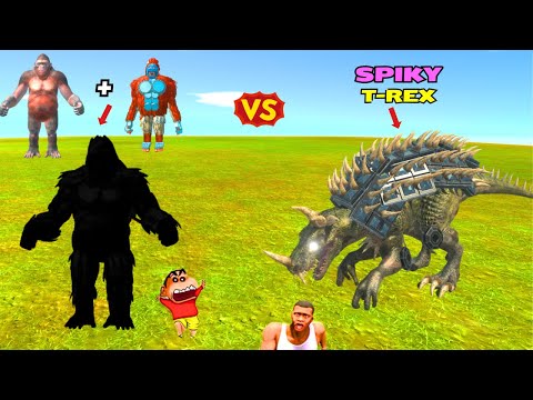 Goro + Yeti vs Spiky giant t-rex single unit battle in ARBS