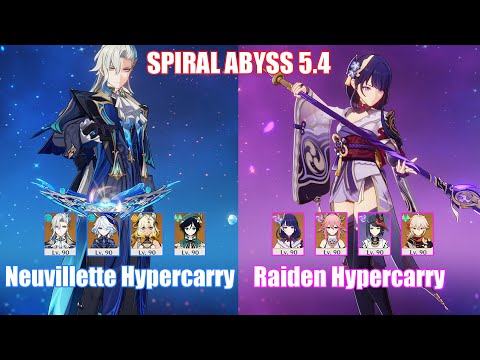 C1 Neuvillette Hypercarry & C0 Raiden Hypercarry | Spiral Abyss 5.4 | Genshin Impact