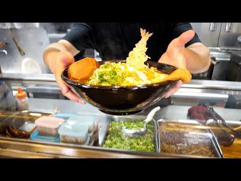 Udon Noodles In Osaka | Close Up On An Unbelievable Special Mega Udon At A Local Udon Restaurant