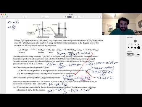 AP Chemistry Long Answer Question 7 (Gas Collection)